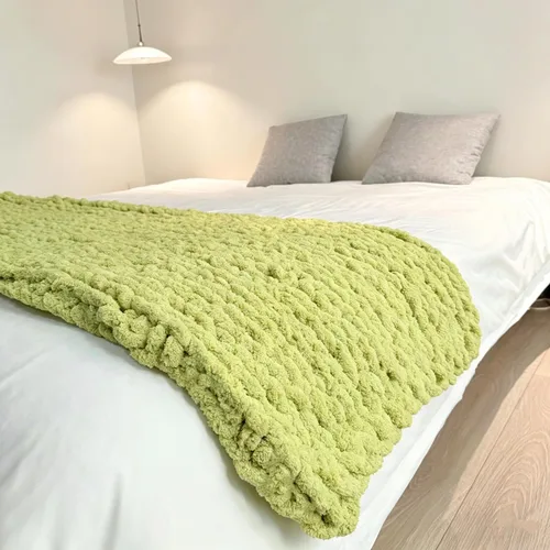 Miniatura 13 de Manta de punto grueso de 40 x 40 pulgadas, manta de felpilla cálida tejida a mano con nudo de cuerda grande suave y gruesa para sofá, cama, sofá