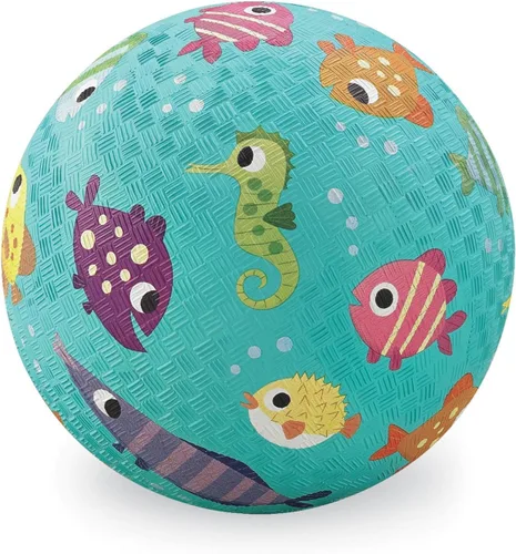 Crocodile Creek Pelota de Patio de Juegos – Pelota de goma duradera para niños de 3 años en adelante – Pelota inflable que rebota para kickball, Pez