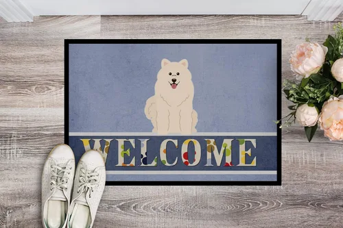 Miniatura 2 de Caroline's Treasures BB5611MAT Samoyed - Felpudo de bienvenida de 18 x 27 pulgadas, para interiores y exteriores, para entrada, antideslizante