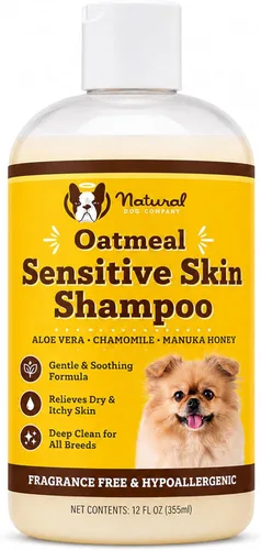 Miniatura 12 de Natural Dog Company Acondicionador de piel sensible para perros – Avena hidratante para pieles sensibles y con picazón, fórmula desenredante de aseo