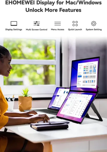 Miniatura 3 de EHOMEWEI X1 Air, pantalla IPS de 2.8K de 14.2 pulgadas, pantalla dual de 90 Hz, brillo de 400 Nit, 100% sRGB