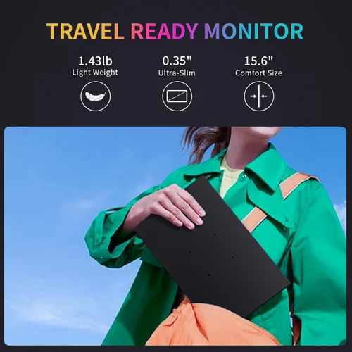 Miniatura 6 de MAGICRAVEN Monitor portátil, extensor de pantalla USB-C y HDMI, segunda pantalla para consola con altavoces integrados, funciona con PS5, Xbox