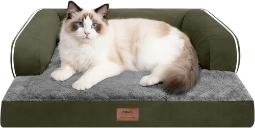 Miniatura 66 de Cama ortopédica impermeable para perros pequeños, cama para perros de tamaño mediano, cómoda cama para mascotas y gatos con lados, funda extraíble