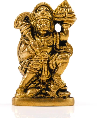 Hanuman Pooja Murti - Estatua de ídolo de latón de Dios Señor, escultura religiosa espiritual, estatua antigua india, decoración para la entrada del