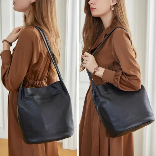 Miniatura 58 de Iswee - Bolsos de cuero genuino, diseño de hombro Hobo, bolsos para mujer