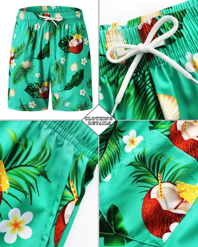 Miniatura 119 de TUNEVUSE Conjunto de camisas y pantalones cortos hawaianos para hombre, 2 piezas, trajes de playa con estampado de flores, traje tropical de verano