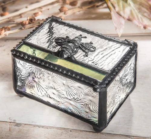 Miniatura 2 de J Devlin -Bee - Caja de cristal para joyas de recuerdo, pequeñas cajas decorativas - Caja 753