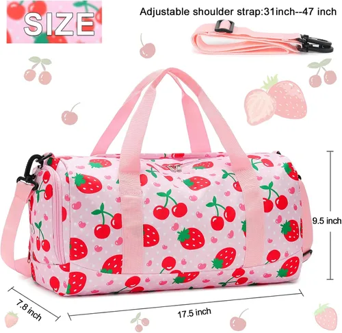 Miniatura 4 de BTOOP Bolsa de lona para niñas, niños, gimnasio, deportes, mujer, bolsa de viaje para entrenamiento, fin de semana, con compartimento para zapatos