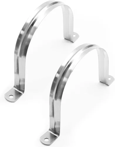 Miniatura 4 de Bonsicoky 5 correas de tubo rígido M100, 4 pulgadas de acero inoxidable con 2 agujeros para cable U abrazadera de tubo para fijación de tuberías