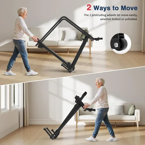 Miniatura 5 de Redliro Treadmill for Seniors with Long Handrails - Foldable Walking Treadmill for Home Small, 300 lbs Capacity, 0-2% Incline, Auto Lube, Mute &