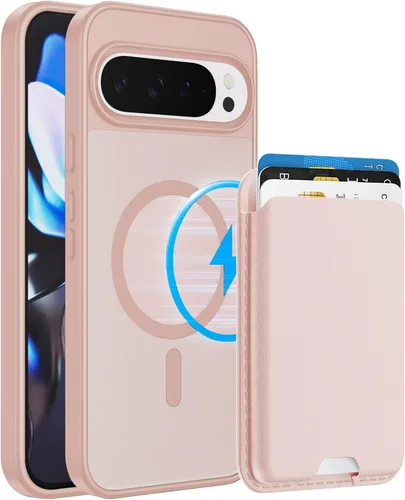 Miniatura 27 de Funda magnética para Google Pixel 9A, cartera magnética desmontable con tarjetero [compatible con MagSafe] de grado militar, a prueba de golpes