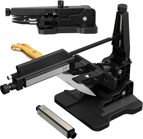 Afilador portátil plegable ajustable para cuchillos – Incluye 2 juegos de piedras de afilar de diamante (240#–2000# y 320#–3000#) para bolsillo,