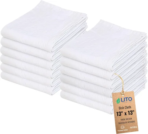 Miniatura 55 de Toallas de saco de harina Toalla de té para manualidades Paños de cocina Toalla de algodón en blanco para bordado Cubierta de lino