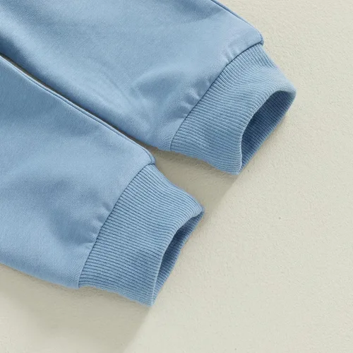 Miniatura 303 de Conjunto de ropa de otoño e invierno para bebé y niño, sudadera larga con capucha y pantalones para niños pequeños, 6, 12, 18, 24 meses, 2T