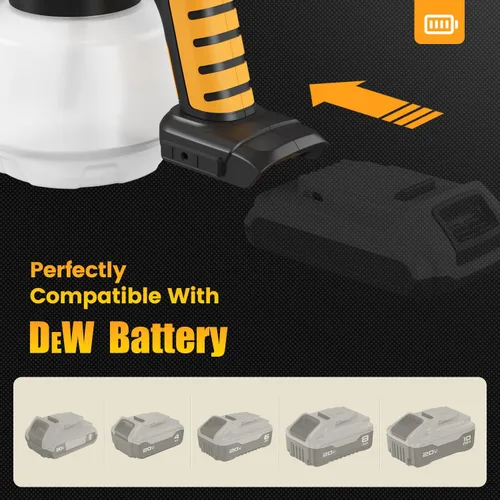 Miniatura 5 de Pulverizador de pintura inalámbrico para batería Dw 20V MAX, pulverizador de pintura eléctrico con 40.6 fl oz, fácil de limpiar, modos