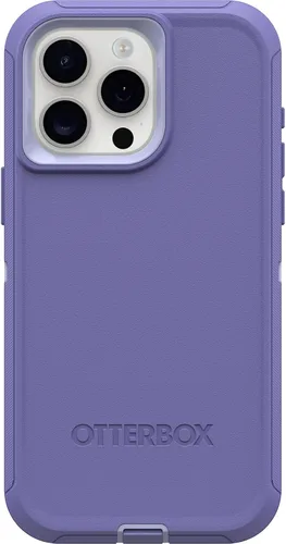 OtterBox Funda para iPhone 15 Pro MAX (solamente) Defender Series - Mountain Majesty (púrpura), sin pantalla, resistente y duradera, con protección