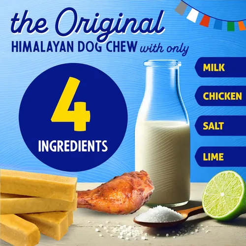 Miniatura 3 de Himalayan Dog Chew Original Yak Cheese Chew, pollo, 1 barra mediana, 2.3 onzas, sin gluten, golosinas saludables, sin granos ni lactosa, 100%