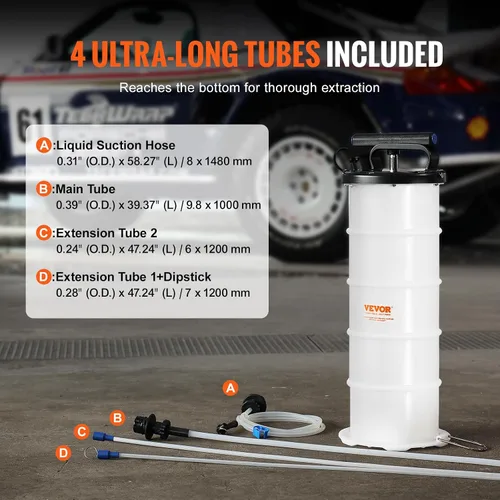 Miniatura 4 de VEVOR Bomba extractora manual de fluidos de 6.5L, extractor de líquido al vacío para cambiador de aceite, bomba de cambio de aceite para automoción