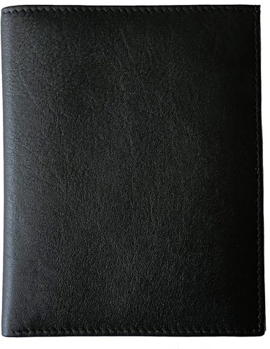 Miniatura 7 de Soporte para pasaporte de viaje de cuero genuino con bloqueo RFID, Negro -, Cartera Rfid