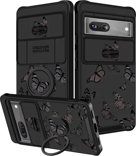Miniatura 29 de Funermei Funda 2 en 1 para Google Pixel 7 Pro para mujeres, funda de teléfono de girasol lindo para niñas, diseño de flores florales femeninas