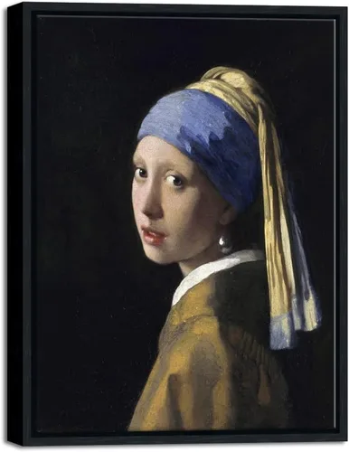 Miniatura 11 de Wieco Art Jan Vermeer - La niña con un pendiente de perlas de pintura al óleo de reproducción de pinturas al óleo, impresión en lienzo, impresiones
