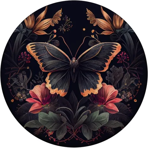 Miniatura 3 de PopSockets negros con diseño de flores de mariposa