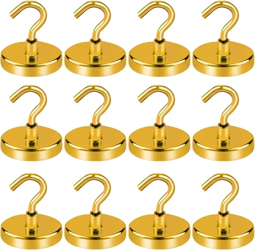 Miniatura 38 de LOVIMAG - Ganchos magnéticos, imanes de 30 libras con ganchos para crucero, ganchos magnéticos negros para colgar, refrigerador, aula, nevera