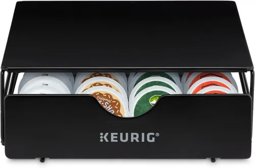 Keurig Slim - Cajón de almacenamiento sin ruedas, para cápsulas de café, con capacidad hasta para 24 cápsulas de Keurig K-Cup, color negro, Cajón de