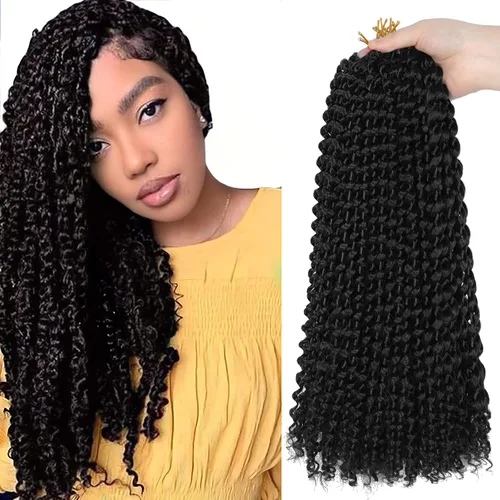 Miniatura 8 de Cabello Passion Twist de 30 pulgadas, cabello rubio de ondas de agua con ganchillo para mujeres, cabello rubio Passion Twist de ganchillo largo 27#