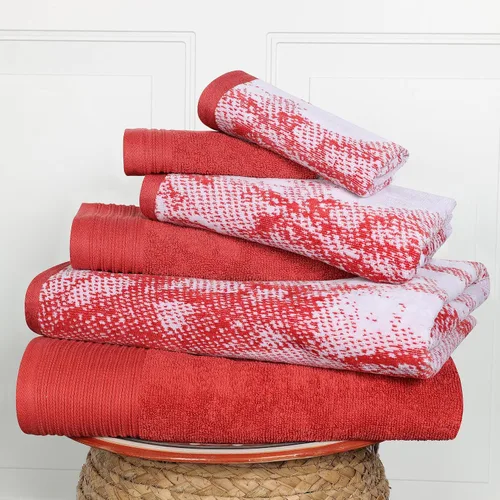 Miniatura 13 de SUPERIOR Juego de 6 toallas de algodón surtido de 6 piezas, incluye 2 toallas de baño, 2 manos, 2 toallas faciales, suaves, absorbentes, accesorios