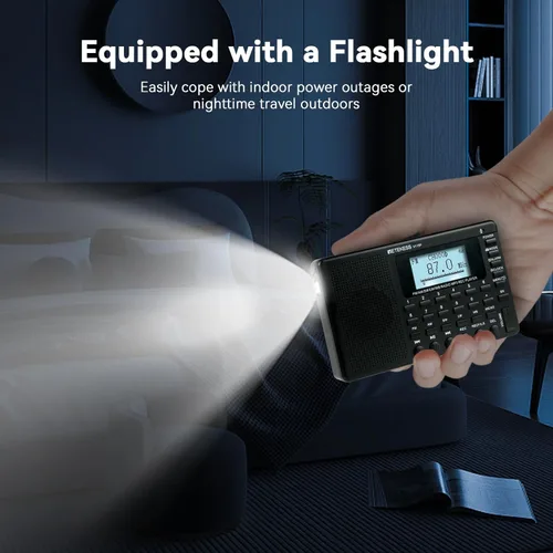 Miniatura 6 de Retekess Radio de onda corta V115, Radio Digital AM FM, receptor de onda corta con batería recargable de 1000 mAh, preajustes, reproducción