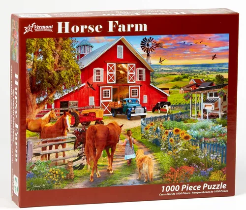 Miniatura 2 de Vermont Christmas Company Horse Farm - Rompecabezas de 1000 piezas