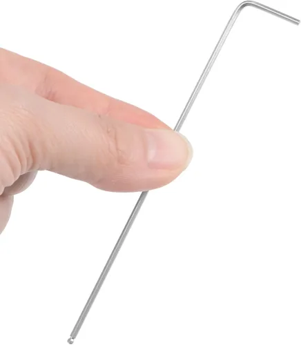 Miniatura 6 de uxcell Llave de llave hexagonal de extremo de bola de 0.059 in, herramienta de reparación CR-V en forma de L de brazo largo Tono plateado