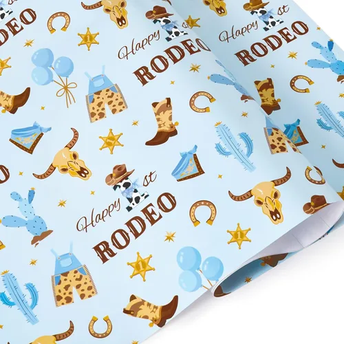 Miniatura 12 de WERNNSAI Papel de Regalo de Animales - 6 Hojas 27.5"x 19.7" Papel de Regalo para Baby Shower Papel de Regalo de Primer Cumpleaños Diseño de Animales