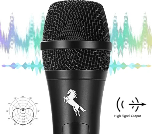 Miniatura 2 de Marengo Micrófono vocal dinámico para altavoz de karaoke, micrófono de mano con cable con interruptor de encendido y apagado y cable desmontable