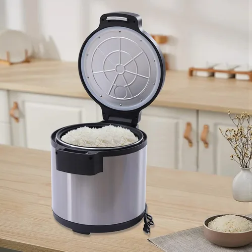 Miniatura 4 de Calentador de arroz de 95 tazas de 19L para restaurante comercial, 110 V, 110 W, calentador eléctrico de alimentos con función cálida, calentador