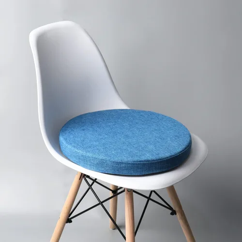Miniatura 7 de Cojín redondo suave para dormitorio, oficina, cocina, comedor, cojín antideslizante para silla y cojín de asiento de 14 pulgadas, negro (YZ210918)