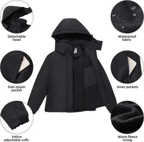 Miniatura 5 de GOLDEN CAMEL Chaqueta de esquí de invierno para mujer, impermeable, resistente al viento, con capucha, para snowboard, para exteriores