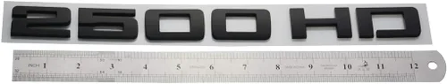 Miniatura 2 de 2 piezas insignias 2500HD 2500 HD emblema 3D calcomanía adecuado para puertas laterales de ambos lados o puertas del portón trasero (negro)