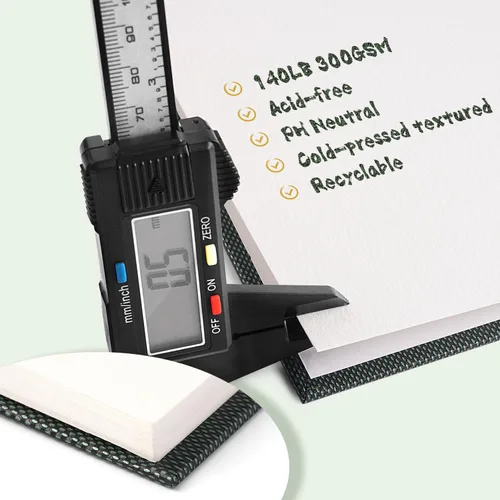 Miniatura 5 de Bloc de Papel de Acuarela, Fuumuui 5.5 x 8.5 pulgadas Papel 100% Algodón (20 Hojas, 140lb/300g), Encuadernado en Espiral para Pintar, Dibujar