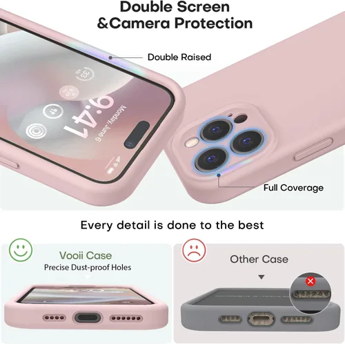 Miniatura 3 de Vooii Funda compatible con iPhone 15 Pro, silicona líquida Defender mejorada, [protección mejorada de la cámara]