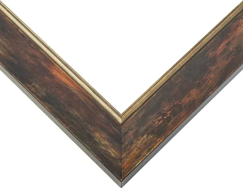 Miniatura 3 de Garrett - Marco de 5 x 5 pulgadas, color roble marrón oscuro con filete dorado, ancho de moldeo de 1.5 pulgadas, marco de fotos moderno Garrett