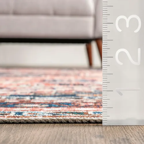 Miniatura 2 de nuLOOM Nevaeh - Alfombra de pasillo ultrafina lavable a máquina, 2 pies 6 pulgadas x 8 pies, color azul