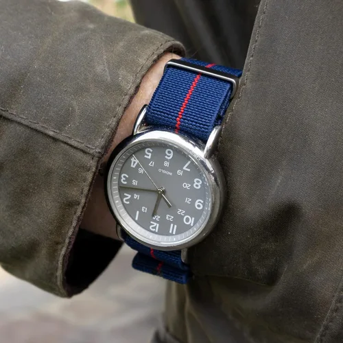 Miniatura 3 de Benchmark Basics Correa elástica de reloj Correa de reloj de nailon paracaídas de una pieza estilo militar para hombres y mujeres Elección