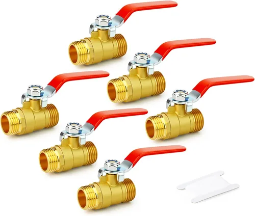 Miniatura 22 de GASHER Mini válvula de bola de latón de 1/2 pulgada, válvula de cierre, accesorio de tubería de rosca FNPT de 1/2 pulgada