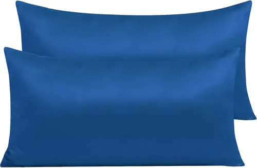 Miniatura 52 de NTBAY - Fundas de almohada de satén con cremallera, súper suaves y lujosas fundas de almohada Negro