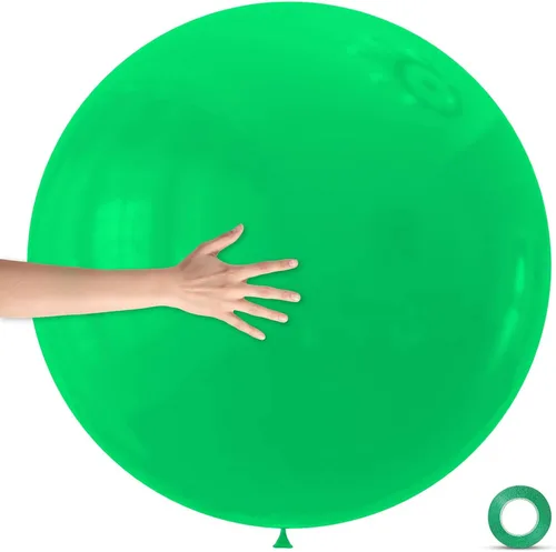 Miniatura 24 de 32 globos grandes de color verde claro de 18 pulgadas, globos redondos de látex grandes para decoración de cumpleaños y boda. C15-verde claro