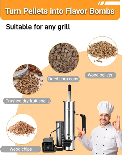 Miniatura 4 de Generador de humo frío para cualquier parrilla, tubo ahumador de acero inoxidable 304, tubo doble para cortar alquitrán para un sabor no graso