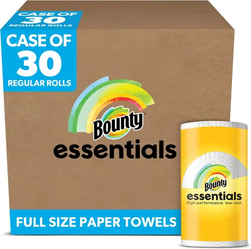 Bounty® Essentials - Toallas de papel de 2 capas, 40 hojas por rollo, paquete de 30 rollos
