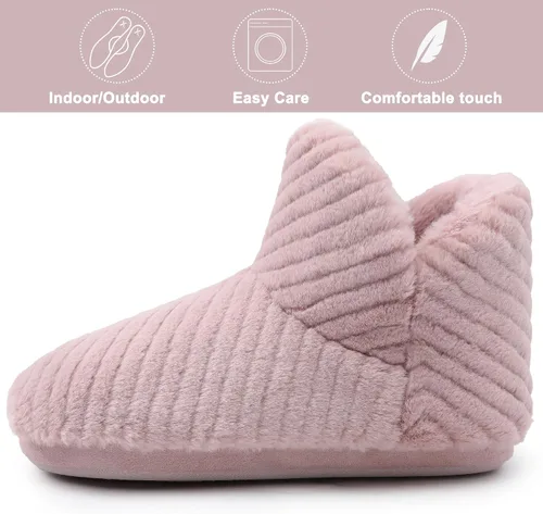 Miniatura 2 de HOMEHOT Pantuflas de invierno para mujer, cálidas, cómodas, suaves, forro de piel sintética, con forro polar